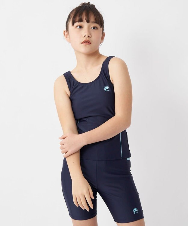 OP／FILA 【FILA】スクール水着タンキニ 上下セット ネイビー×サックス