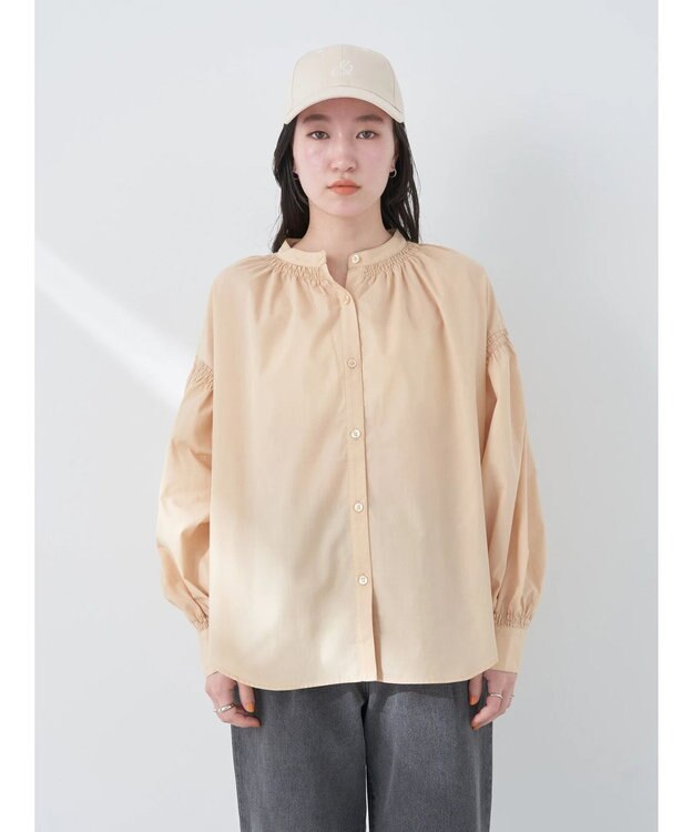 earth music&ecology シャーリングシャツ Beige