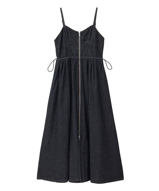 Green Parks ・ＳＵＧＡＲ　ＳＰＯＯＮ　デニムコルセットキャミワンピ Black