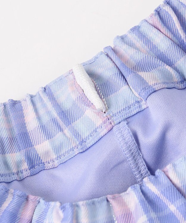 ANY KIDS チェックプリーツスカパン サックスブルー