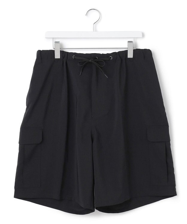 J.PRESS YORK STREET 【UNISEX】リネンライクイージーカーゴ ハーフパンツ ブラック系