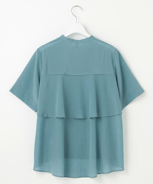 J.PRESS LADIES 【WEB限定カラーあり・洗える・速乾・接触冷感】リライムライトローン バックフリル ブラウス スモーキーミント系