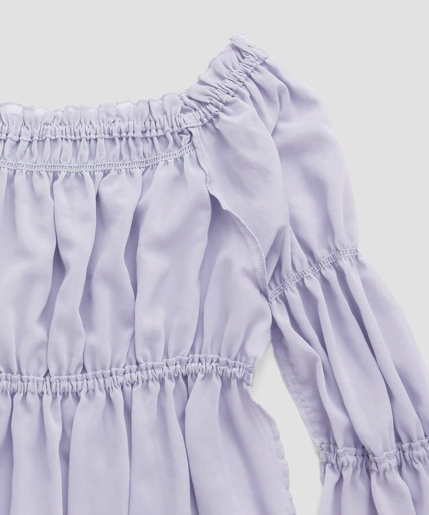 San-ai Resort（三愛水着楽園） パフスリーブトップス付き3点セット水着　9M　【San-ai Resort（サンアイリゾート）】 ブルー×グレー