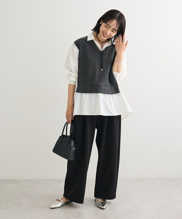 Green Parks ・ＥＬＥＮＣＡＲＥ　ＤＵＥ　コクーンイージーパンツ Black