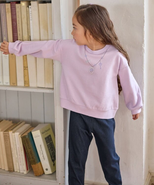 ANY KIDS 【WEB限定】7days 裏毛トレーナー ラベンダー×ネックレス