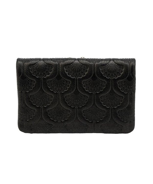 ANNA SUI ピーコック 二つ折り口金財布 クロ