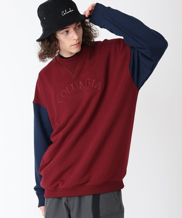 Columbia Columbia/ バガスウェットグラフィッククルー /コロンビア Rich Wine、 Coll Navy