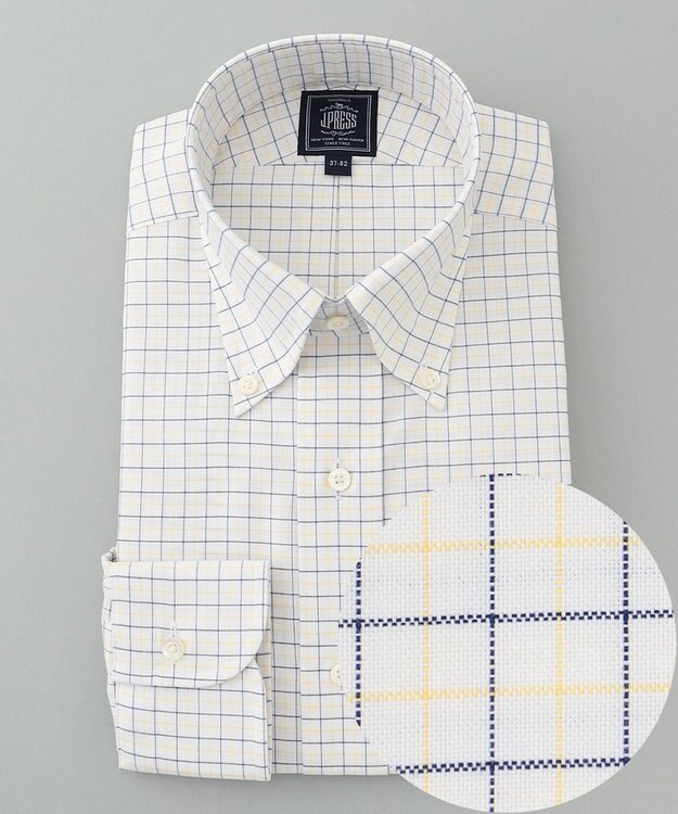 J.PRESS MEN 【PREMIUM PLEATS / 形態安定】ピンオックスタッタソールシャツ / B.D. イエロー系3