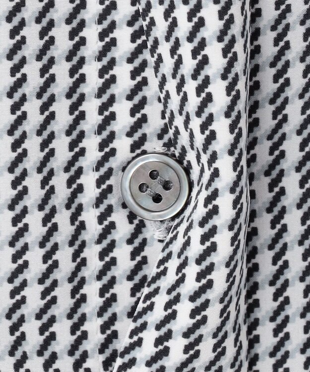 23区 L ハウンドトゥースプリント スタンドカラー ブラウス ブラック千鳥柄