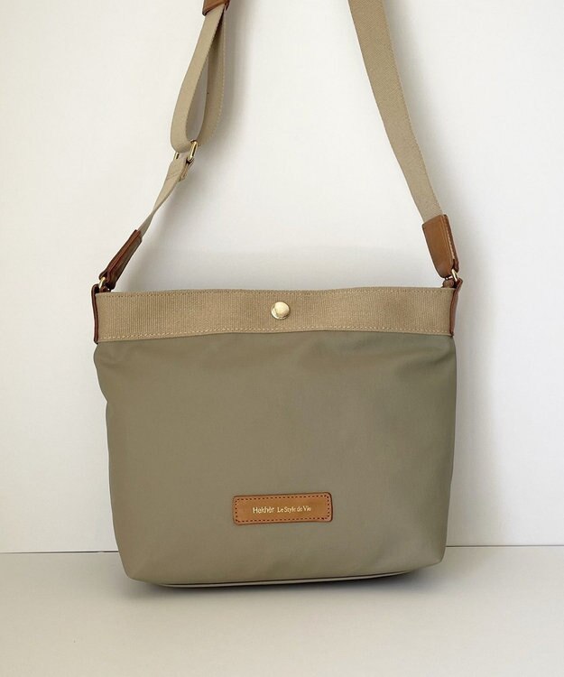 Hekhèr Le Style de Vie 新色追加【日本製】PUコートコットンキャンバス ショルダーバッグ ベージュ
