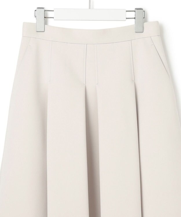 23区 L 【洗える】ネオプレーンジャージー タック スカート ベージュ系