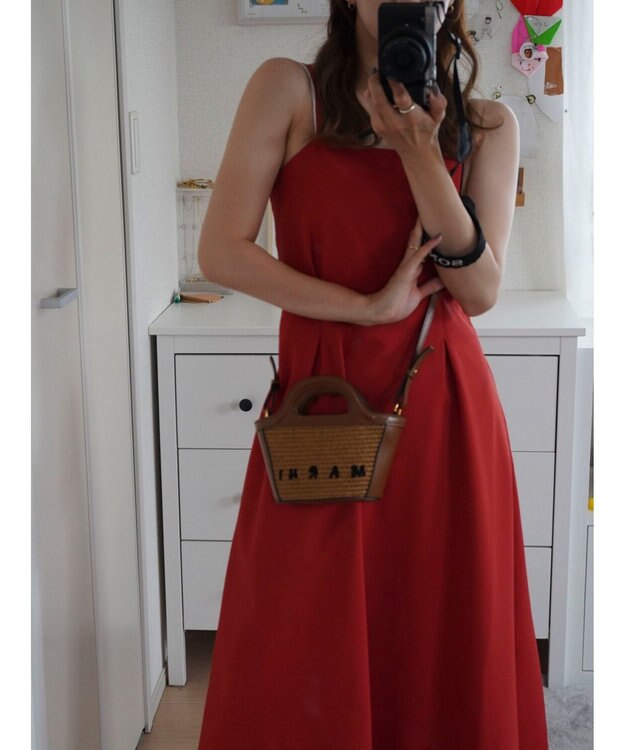 Green Parks バックデザインキャミワンピース Red