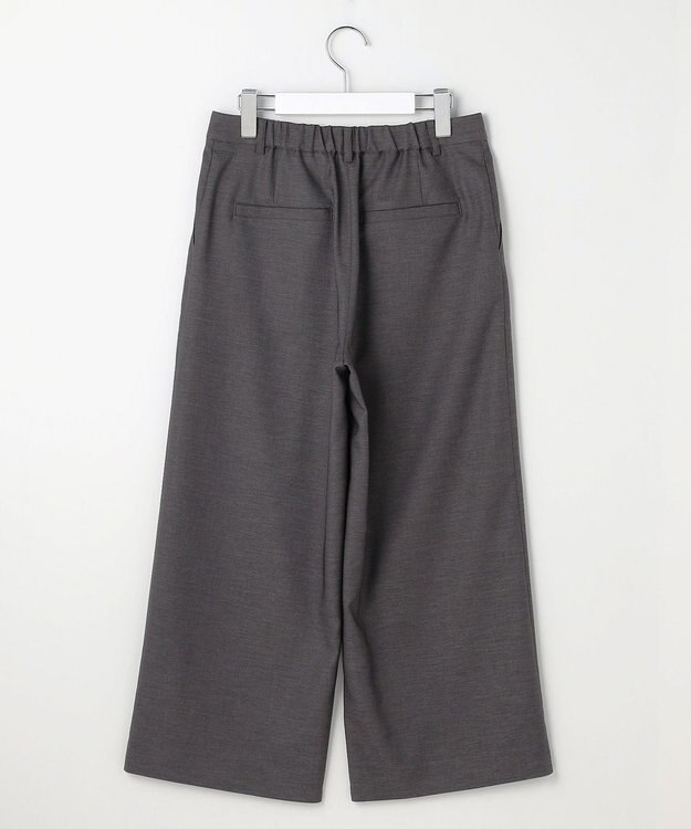 J.PRESS LADIES L FLAXASAオックス ワイド ストレート パンツ チャコール系