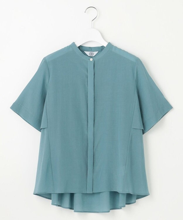 J.PRESS LADIES 【WEB限定カラーあり・洗える・速乾・接触冷感】リライムライトローン バックフリル ブラウス スモーキーミント系