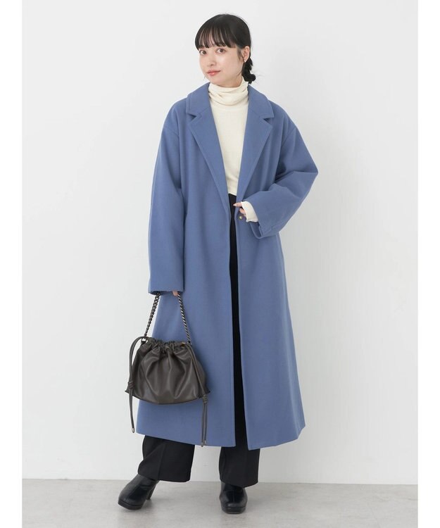 earth music&ecology チェスターコート（無地） Blue