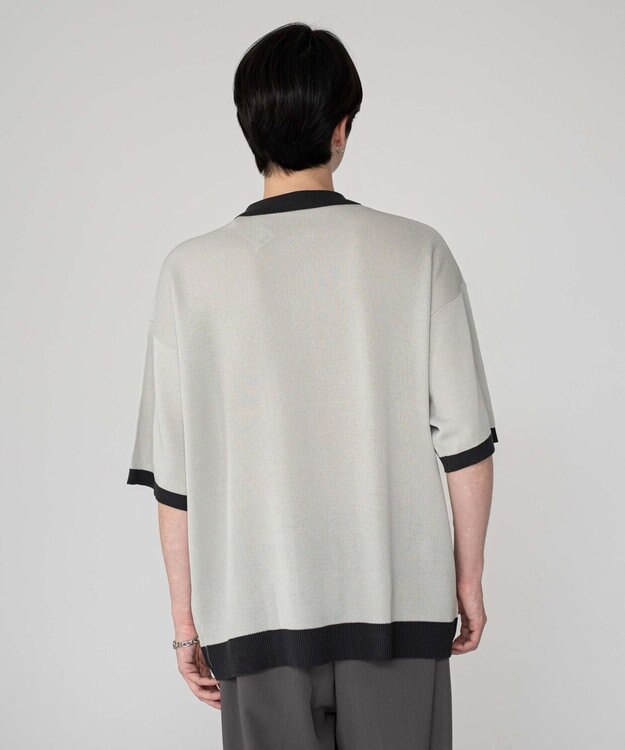 WEGO 【ユニセックス着用ITEM/MLサイズ展開】ワンポイントニットポロシャツ（SS） ライトグレー