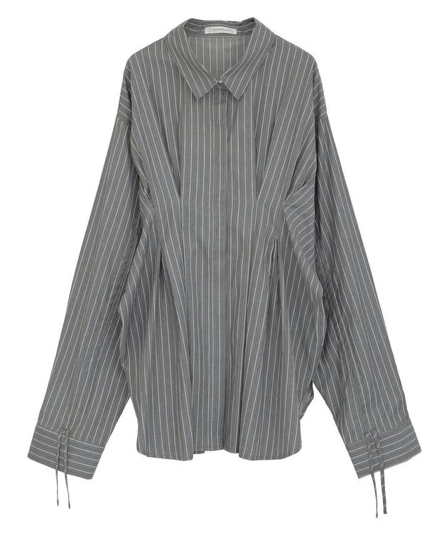 Green Parks 【WEB限定】ドロストシャーリングウエストタックシャツⅡ Charcoal Gray