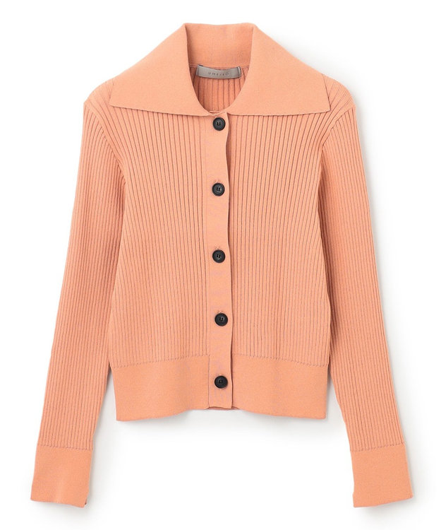 UNFILO 襟付きクロップドカーディガン アプリコット