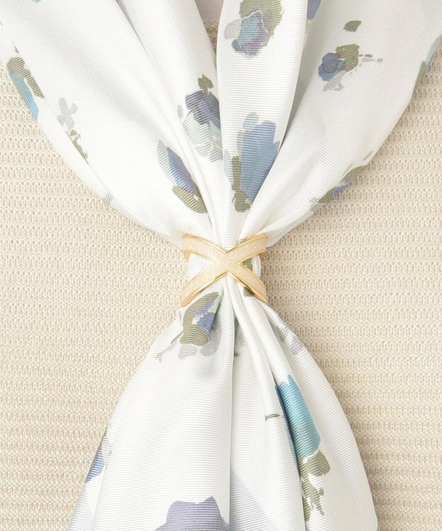 MOONBAT Luna Luce(ルナルーチェ)スカーフリング ラメ Cross お手持ちのスカーフを通すだけ ギフト ホワイト