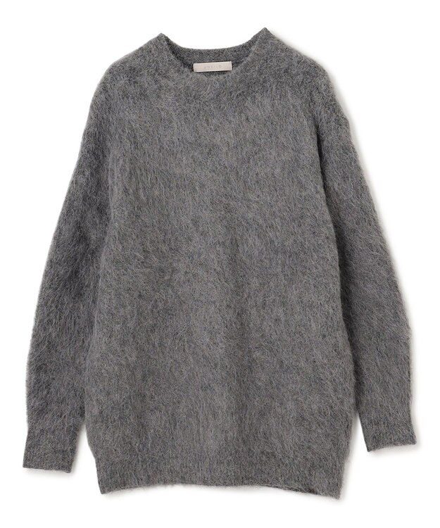 UNFILO アルパカシャギー ロングニット チャコール