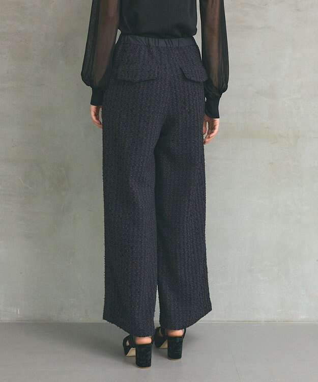 GRACE CONTINENTAL ツイードイージーパンツ ブラック