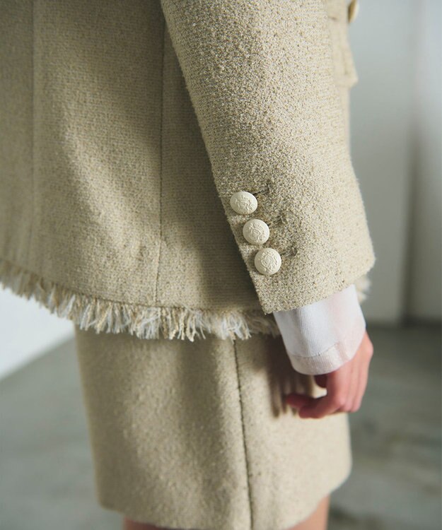 GRACE CONTINENTAL ツイードテーラージャケット ベージュ