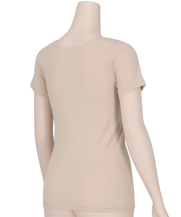 Wing インナー オーガニックコットン100％(身生地部) 吸汗速乾性(身生地部) ゆったり設計 【綿の贅沢 オーガニック】 3分袖 半袖 EL1371 ウイング／ワコール ベージュ