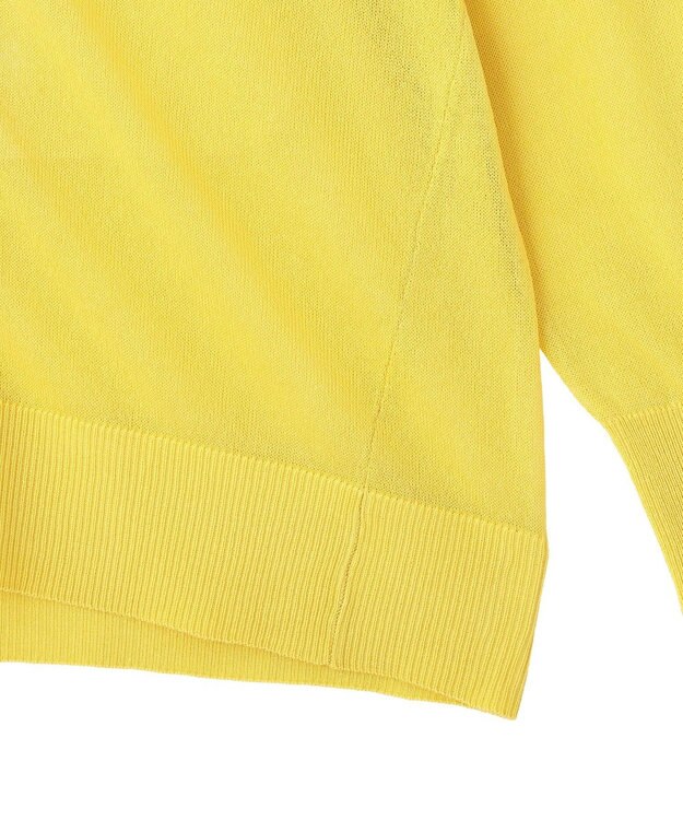 earth music&ecology シアーＶネックカーディガン Yellow