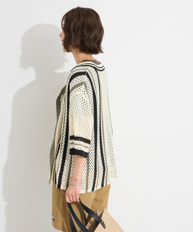 CRAFT STANDARD BOUTIQUE クロシェバイカラーニットプルオーバー Ivory