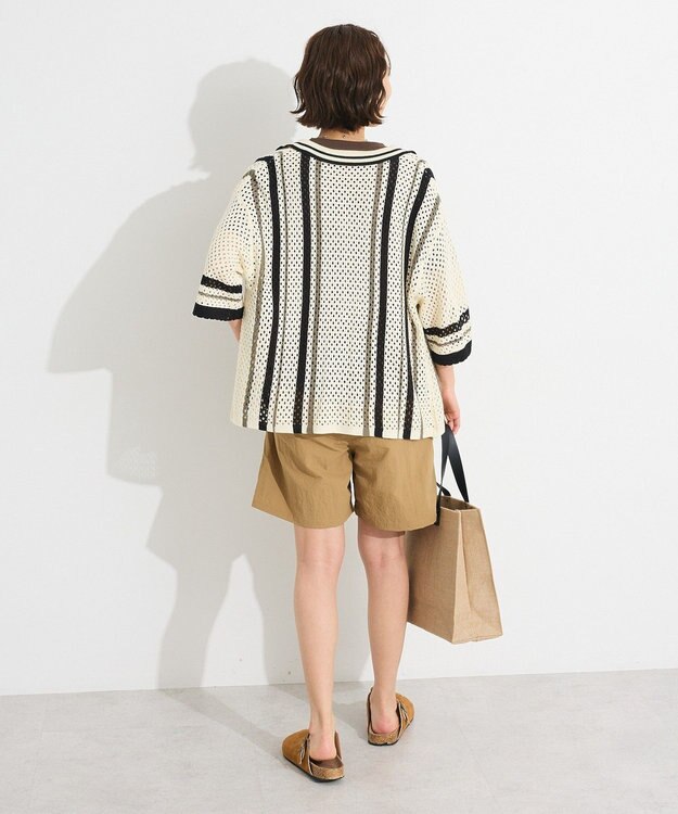 CRAFT STANDARD BOUTIQUE クロシェバイカラーニットプルオーバー Ivory