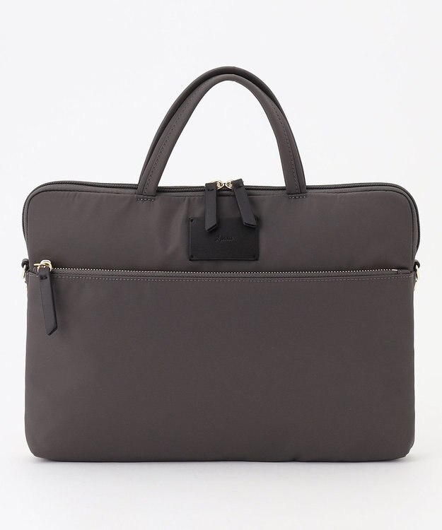 J.PRESS LADIES 【WEB限定・PC収納可・2way】ナイロン ショルダー付き PCケース グレー系