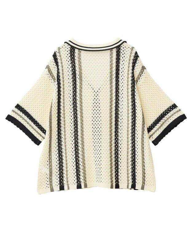 CRAFT STANDARD BOUTIQUE クロシェバイカラーニットプルオーバー Ivory