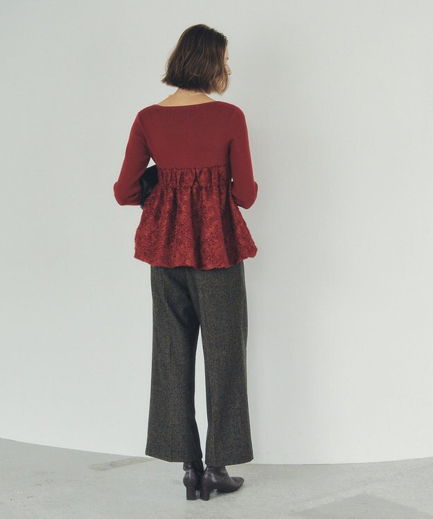 YECCA VECCA バルーンヘムドッキングニット Red