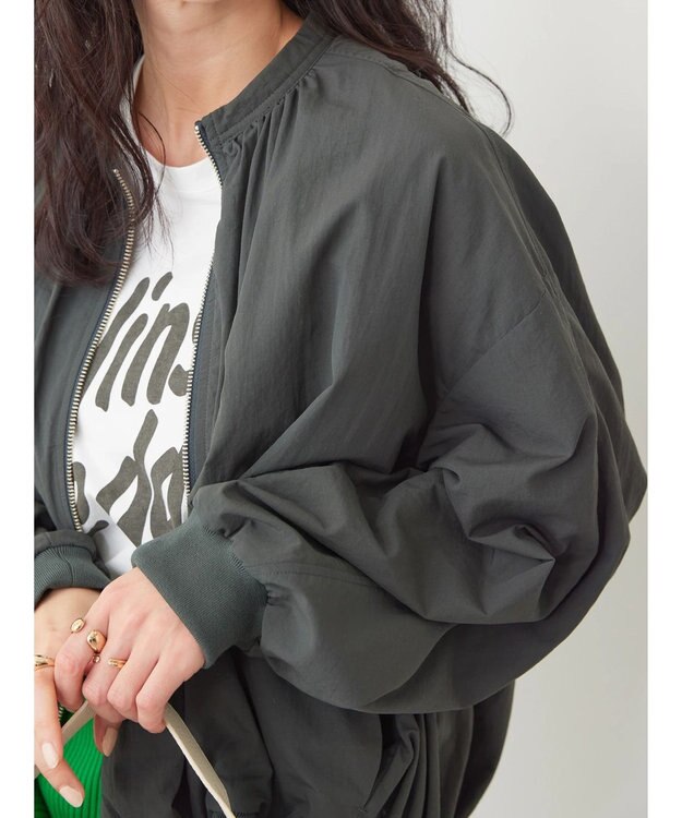 AMERICAN HOLIC 撥水加工ギャザーブルゾン Charcoal Gray