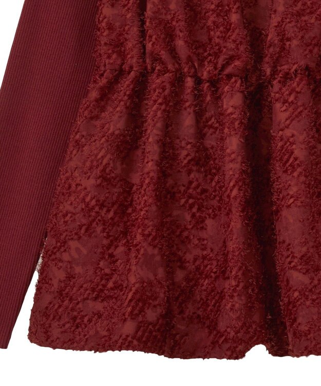 YECCA VECCA バルーンヘムドッキングニット Red