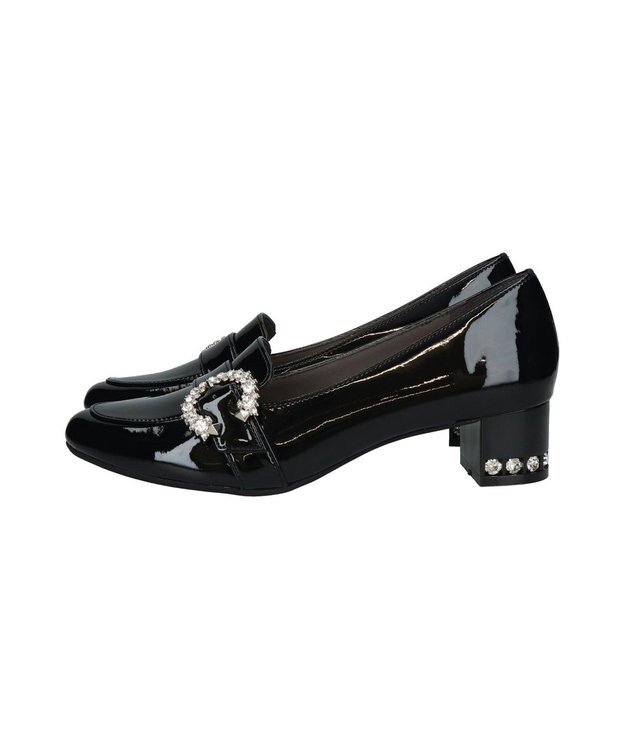 Bridget Birkin 【Bridget Birkin】ヒールアップバックルベルトローファー ブラックエナメル