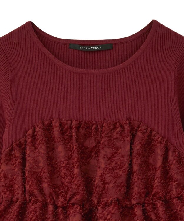 YECCA VECCA バルーンヘムドッキングニット Red