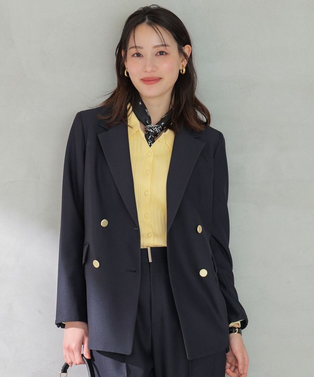 ANY SIS S 褒めらレディストレッチ テーラード ジャケット ネイビー