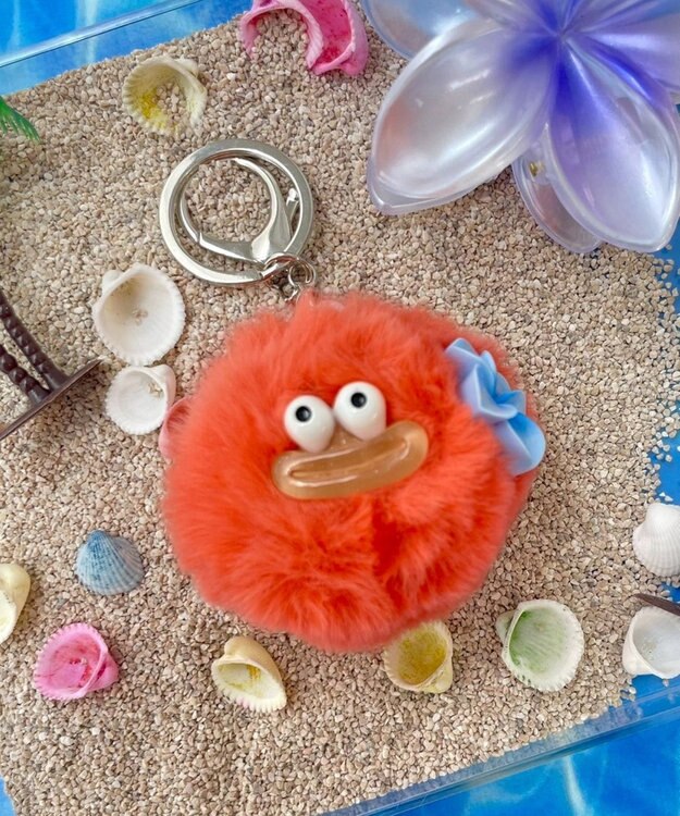 WEGO アゲアゲハイビスカスモンスターぬいぐるみキーホルダー オレンジ