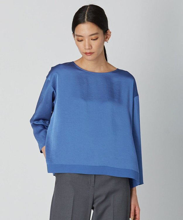ICB 【WEB限定カラーあり・洗える】Calm プルオーバーブラウス スマルトブルー系
