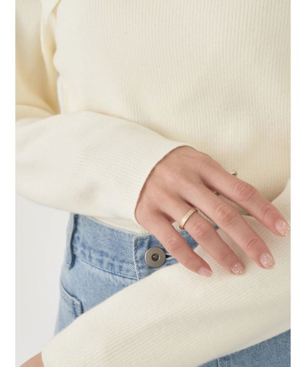 earth music&ecology 肩リボンニットプルオーバー Ivory