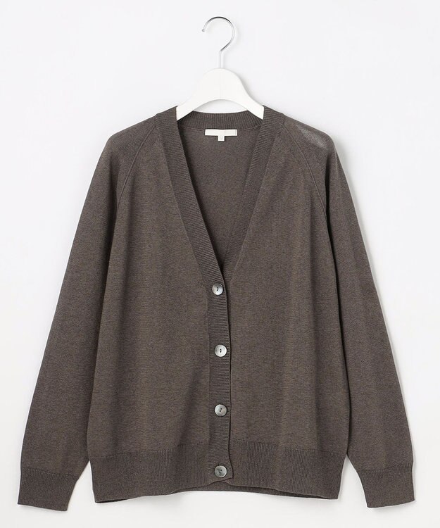 自由区 【アンサンブル対応】ペーパーコットンニット カーディガン ブラウン