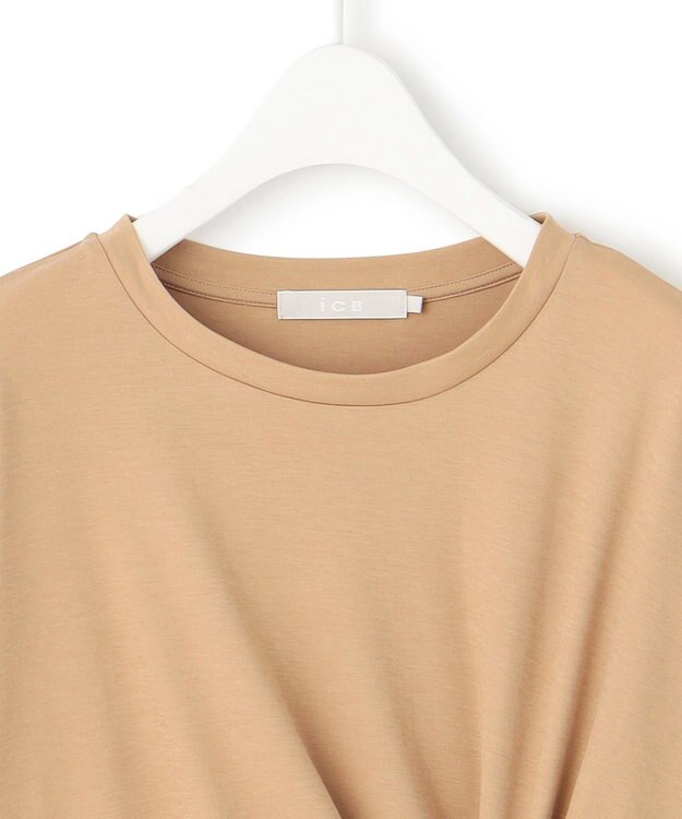 ICB L 【接触冷感・UVケア・吸水速乾・洗える】グレースジャージー イレギュラーヘムカットソー チノベージュ系