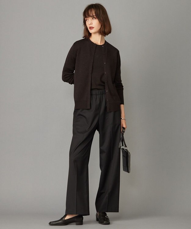 ICB 【洗える】エクストラファインメリノ クルーネックプルオーバー バーントブラウン系