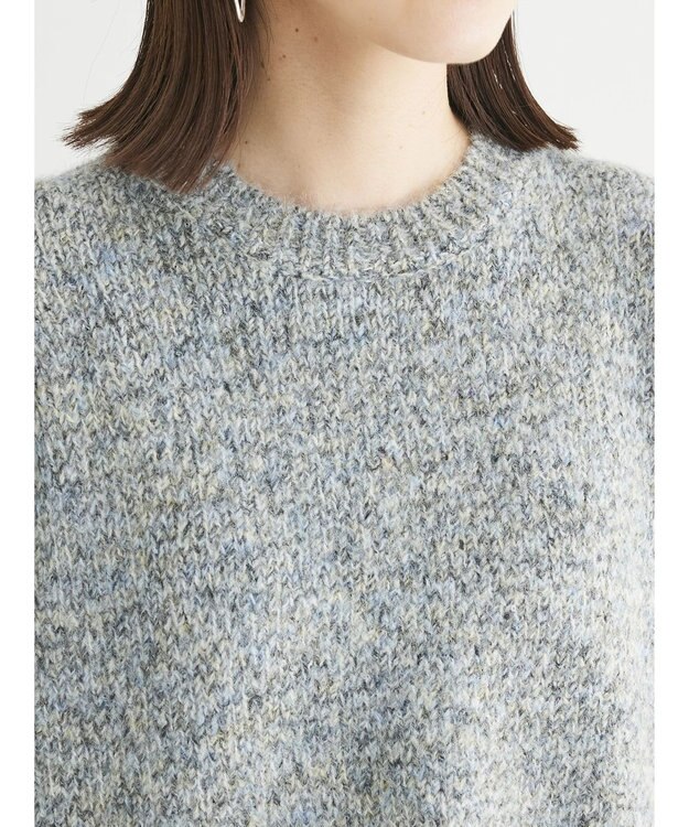 Green Parks ふわふわＭｉｘニットプルオーバー Black