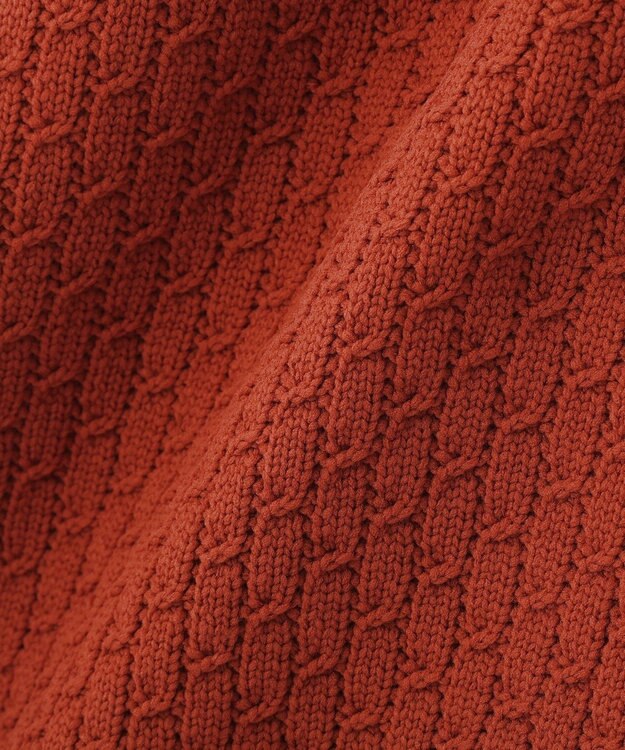 CRAFT STANDARD BOUTIQUE 柄編みニットシャツカーディガン Terracotta