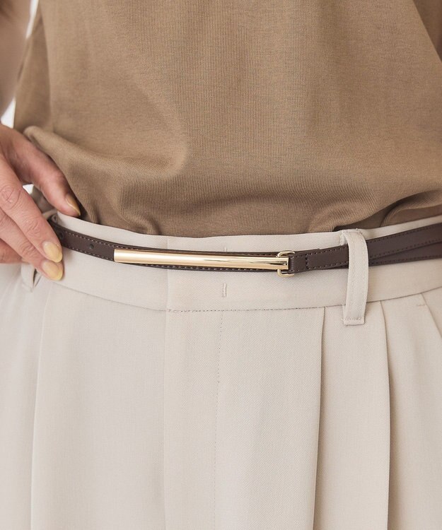 AMERICAN HOLIC デザインバックルスリムベルト Brown