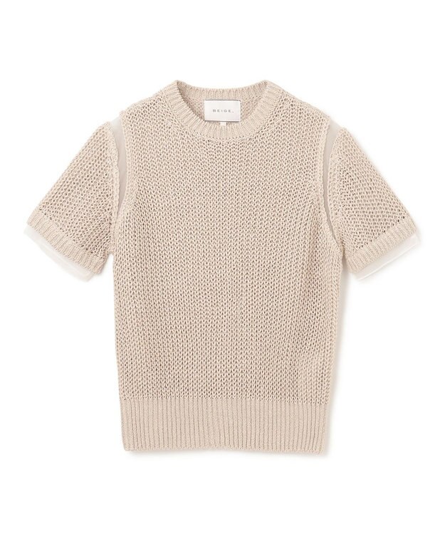 BEIGE， OLIVIER / 半袖ニット Flax