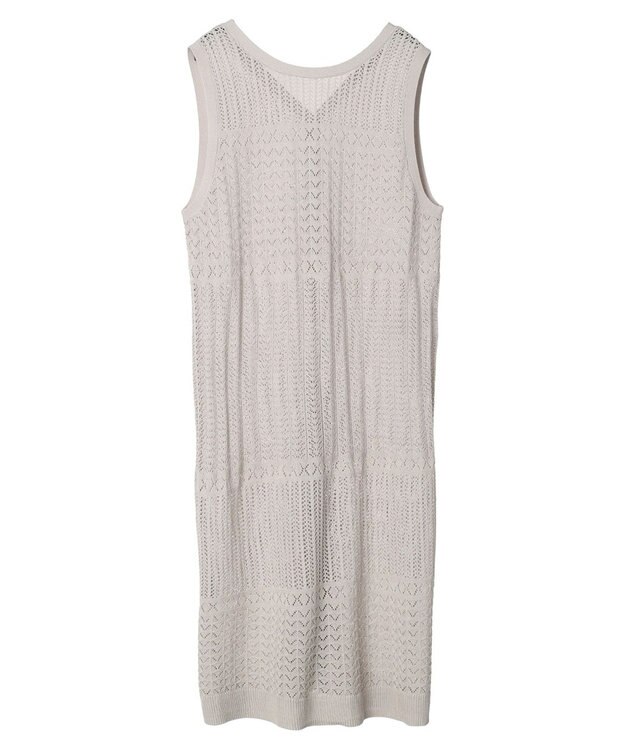 Green Parks すかし柄ロングベスト Light Gray