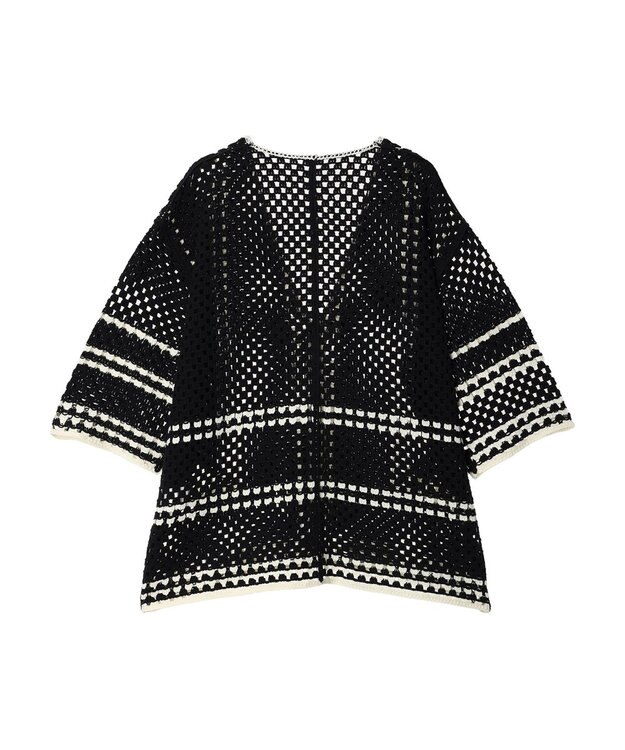 AMERICAN HOLIC クロシェ半袖カーディガン Black